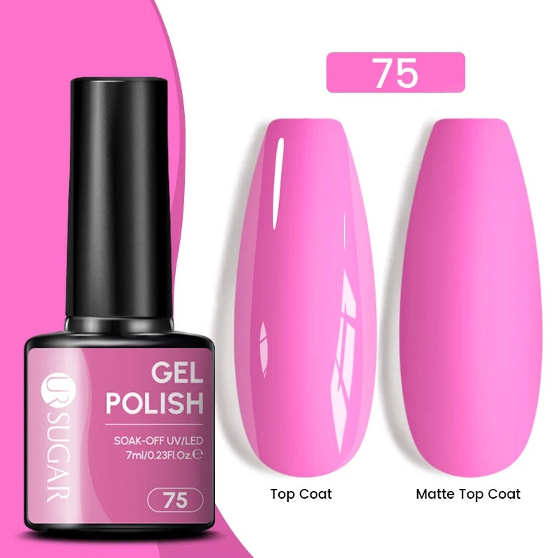 UR SUGAR 7ML Valentine’s Day Gel Nail Polish 107 Colors Classic Black Red Glitter Semi Permanent Autumn Soak Off UV Gel Varnish