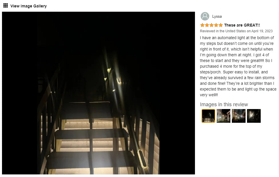 5 Years Lifespan Solar LED Step Lights Waterproof IP68 Outdoor LED Deck Lights Auto ON OFF for Stairs Driveway Deck Walkway Dock