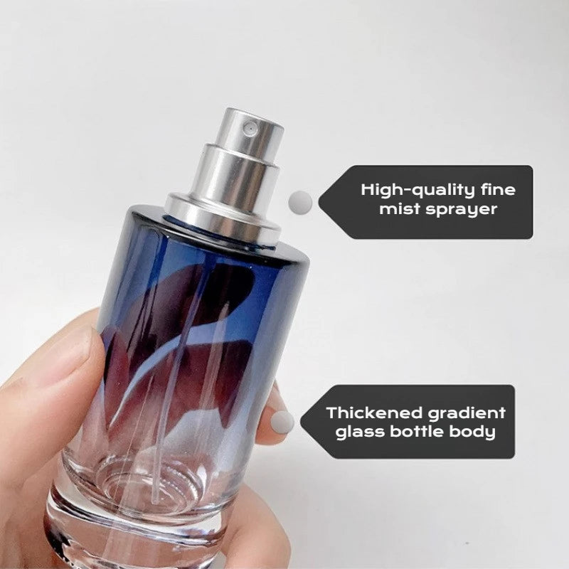 30ml 50ml Gradient Color Glass Refillable Perfume Bottle Portable Cosmetic Atomizer Sprayer Travel Essential Oil Container