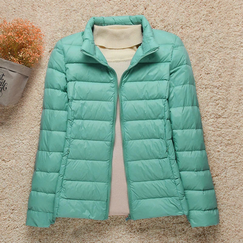 2024 New Women Thin Down Jacket White Duck Down Ultralight Jackets Autumn And Winter Warm Coats Portable Outwear