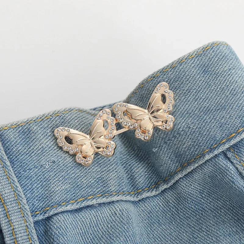 Bowknot Button Adjuster for Pants and Skirts Waist Tightener Adjustable Waist Buckle for Jeans No Sewing Required Easy To Use