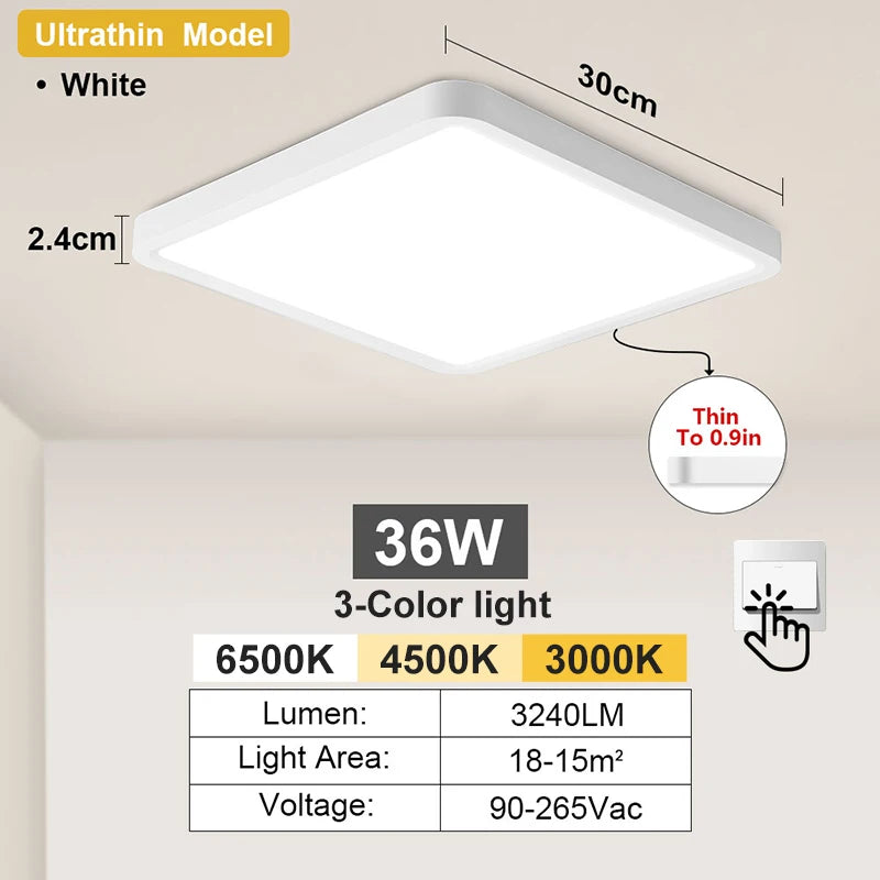 Modern LED Ceiling Light Ultrathin Decorative Light Bedroom Dining Room Living Room Indoor Home Light Waterproof Dustproof