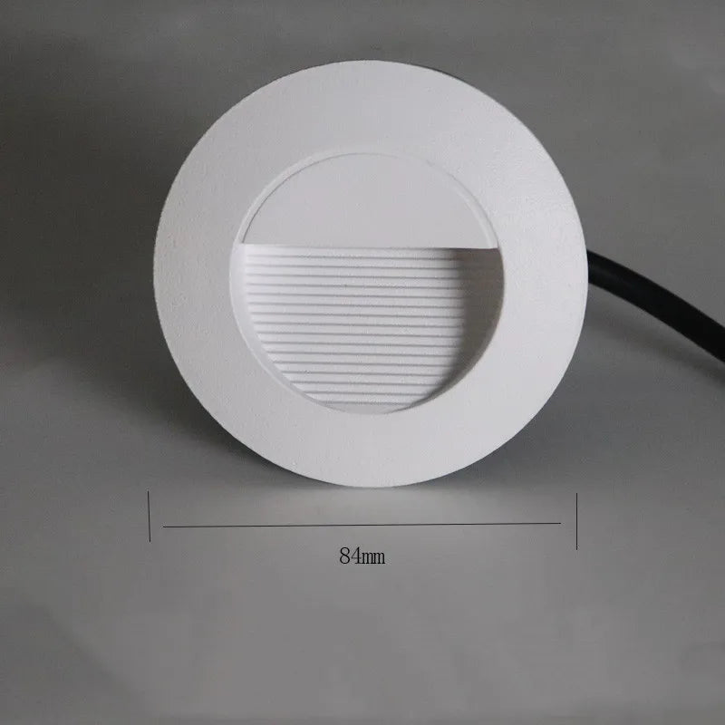 Outdoor Step Lighting 3W LED Embedded Wall Lamps Waterproof Outside Night Footlight+Bottom Box for Stairway Balcony Garden Porch