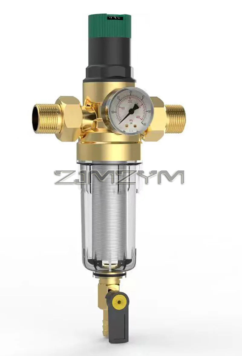 1PC Adjustable Water Pressure Reducer Reducing Valve with Integrated Filter/Gauge Prefilter Water Regulator Valve DN15/DN20