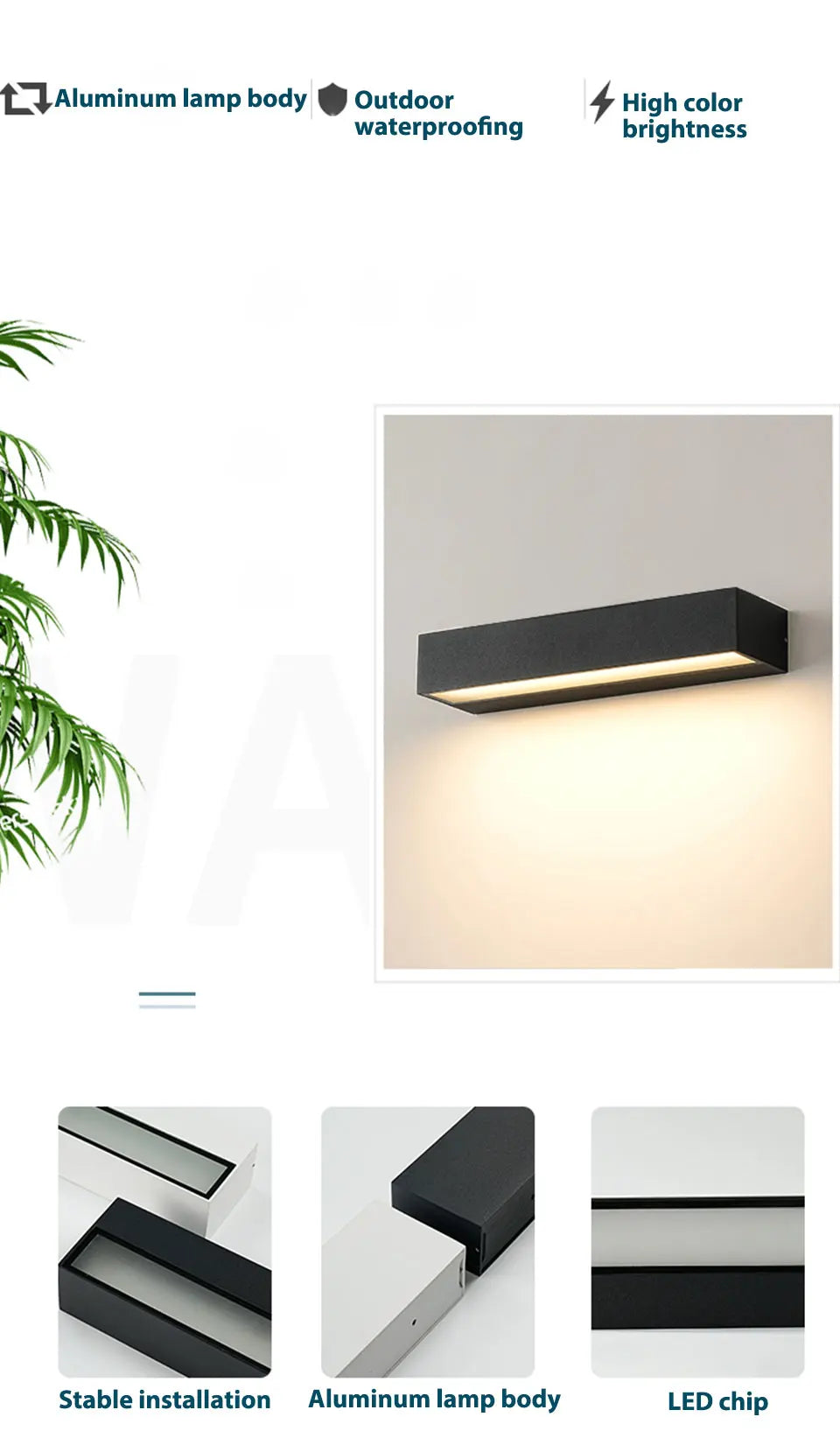 LED Outdoor Porch Wall Sconces Aluminum Exterior Wall Light Fixtures IP65 Waterproof Lamp for House Patio Doorway Garage Decorat