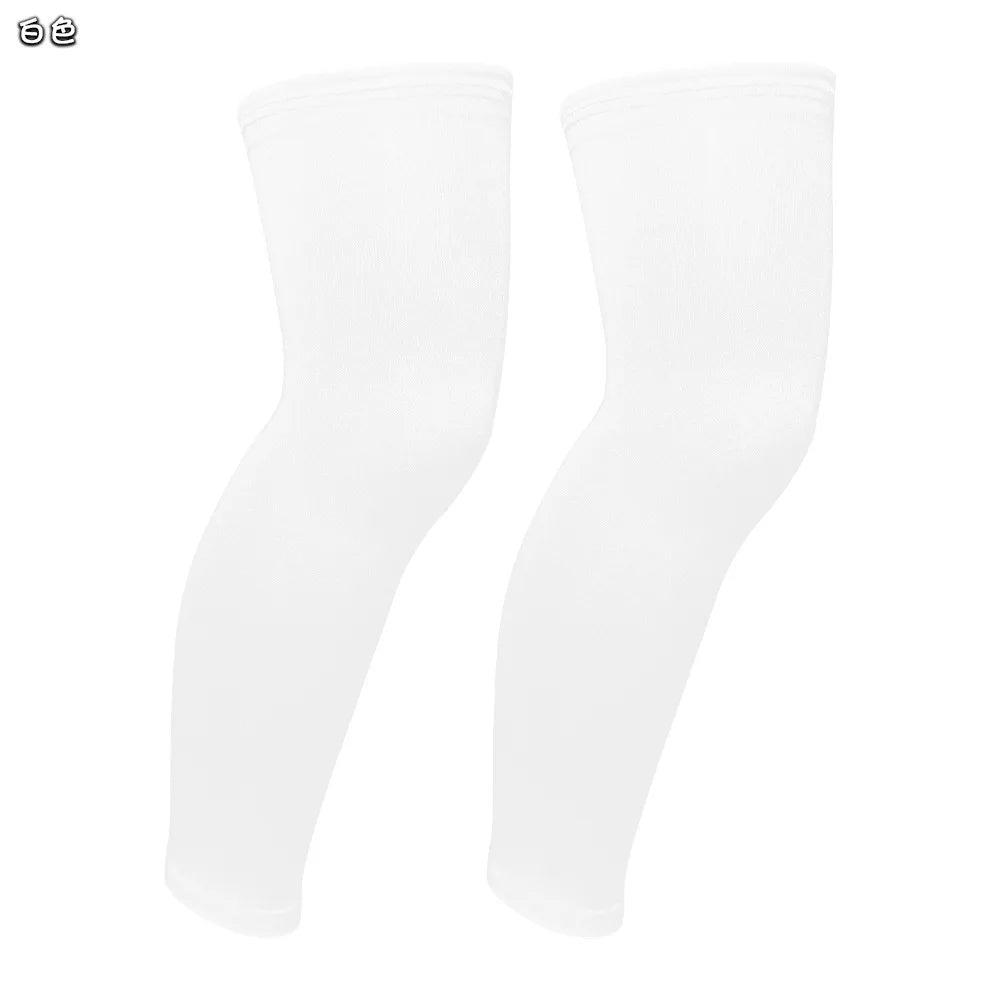 1Pair Long Compression Leg Sleeves for Kids, Comfortable Non-Slip UV Protection Brace Support for Basketball Running Cycling