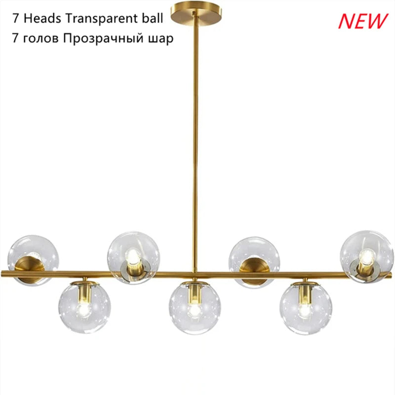 Modern LED Glass Ball Pendant Lights Magic Bean Ceiling Chandelier Hanging Lamp for Living Bedroom Decor Suspension Light