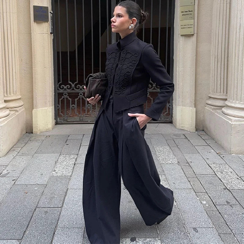 Trendy Edgy Jacket Chic Designers Vintage Stylish Women Cropped Blazers Slim-fit Elegant Casual Female Street Fall Outfit