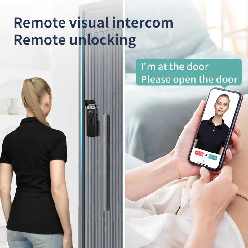 Waterproof Smart Lock Remote APP Video Intercom 3D Face Recognition Tuya Smart Home Fingerprint Password IC Card Doorbell Keypad