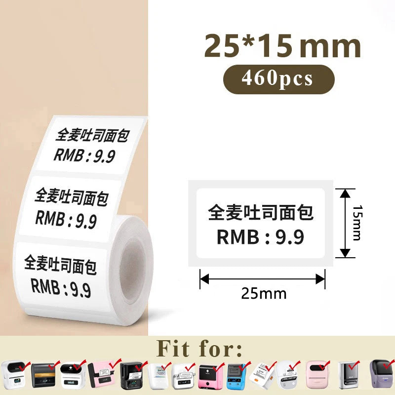 20-50mm White Thermal Label Sticker Compatible for M110 M220 M200 Marklife P50 E210 Munbyn Nelko PM220 MiniPrinter