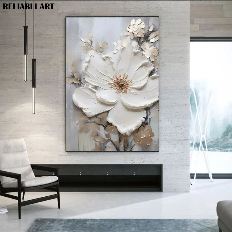 Modern Light Luxury Living Room Decor, Abstract Flower Art Posters,Home Decoration, Prints Canvas Wall Picture,Unframed