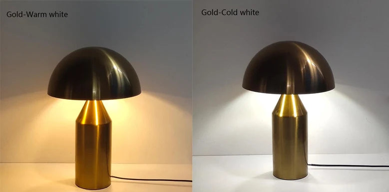 Oluce Atollo Lamp Modern Creative Mushroom Lamp for Bedroom Study Living Room Decoration Gold White Black Bedside Table Lamp