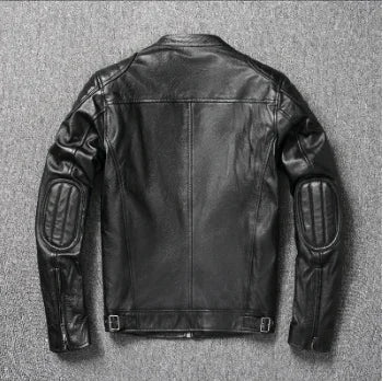 2025 New Leather Jacket Top Layer 100% Cowhide Leather Clothes Men's Stand Collar Motorcycle Clothes  Autumn Winter Plus Size