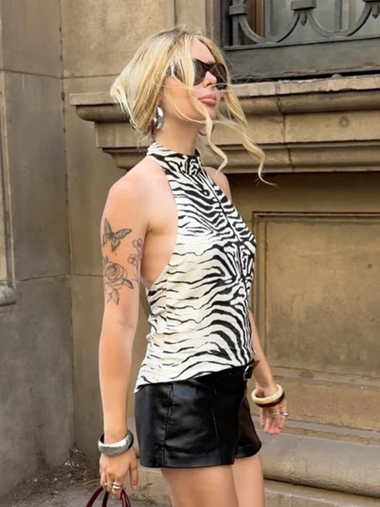 Chic Women Black White Zebra Print Midi Pencil Skirt High Waist Front Split Straight Chic Streetwear 2026 Autumn Summer Bottoms