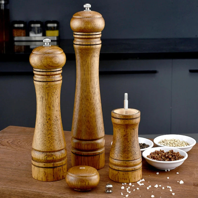 Wood Pepper Grinder,  Salt Mill Pepper Grinder, Salt Shakers with Adjustable Ceramic Rotor Wood Pepper Grinder for Your Kitchen