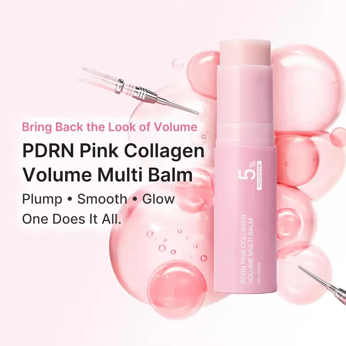 2026 New PDRN Pink Collagen Multi Balm Stick Volume Firming Anti Aging Smooth Fine Lines Eye Neck Forehead Smile Lines Face Care