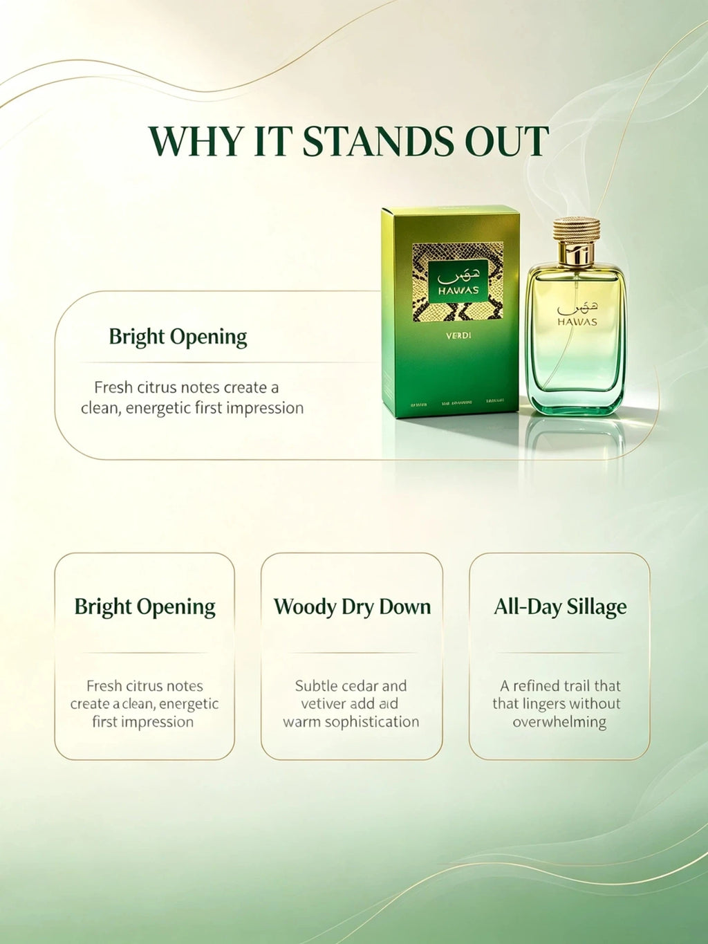 Eau de Parfum Unisex de 100 ml, Aroma Oriental Amaderado Fresco y Duradero, Fragancia Ligera y Elegante, Ideal para la Oficina,