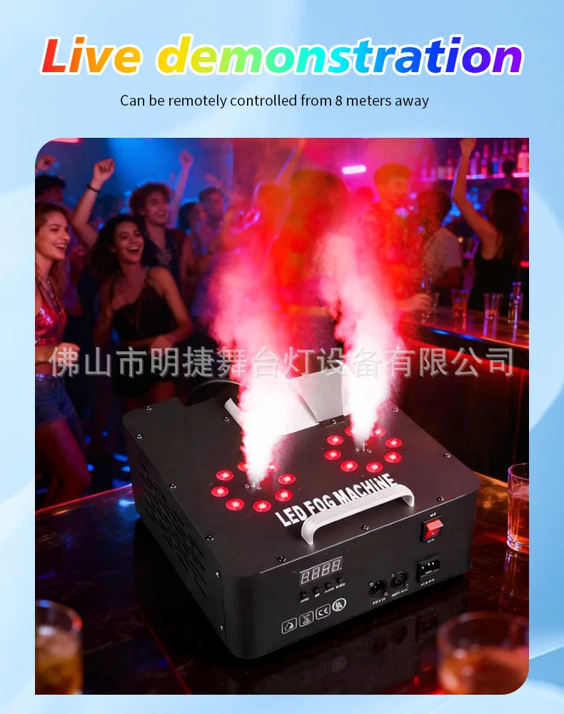 2000W Smoke Machine Stage Fog DMX512 RGB Light DJ Wedding Event Spray