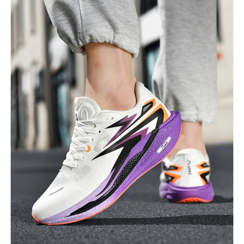 New Running Shoes Men Casual Carbon Board Marathon Sports Breathable Lightweight Women's Comfortable Athletic Antiskid Sneakers