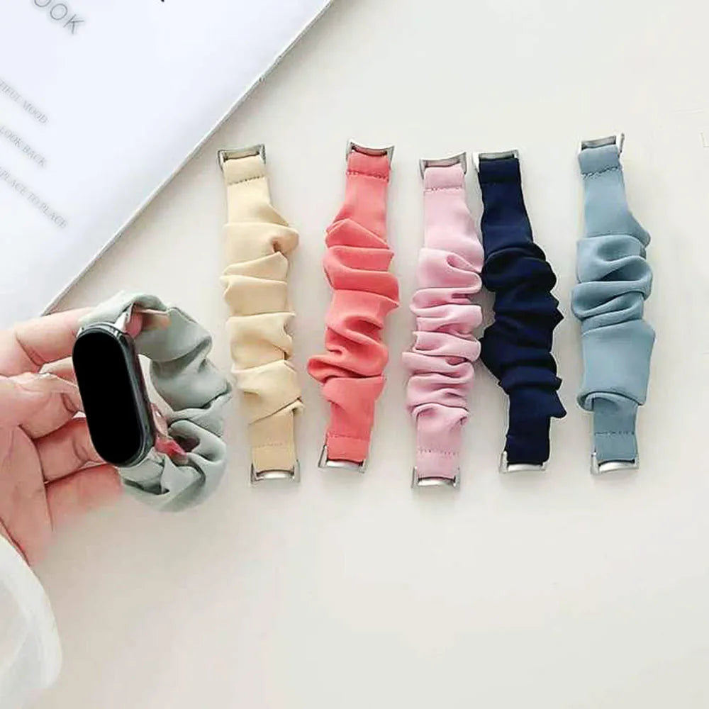 Scrunchie Strap for Xiaomi Mi Band 10 8 9 Smart Wristband for Women Stylish Watch Bracelet for Xiaomi Smart Band 8/9/10 Elastic