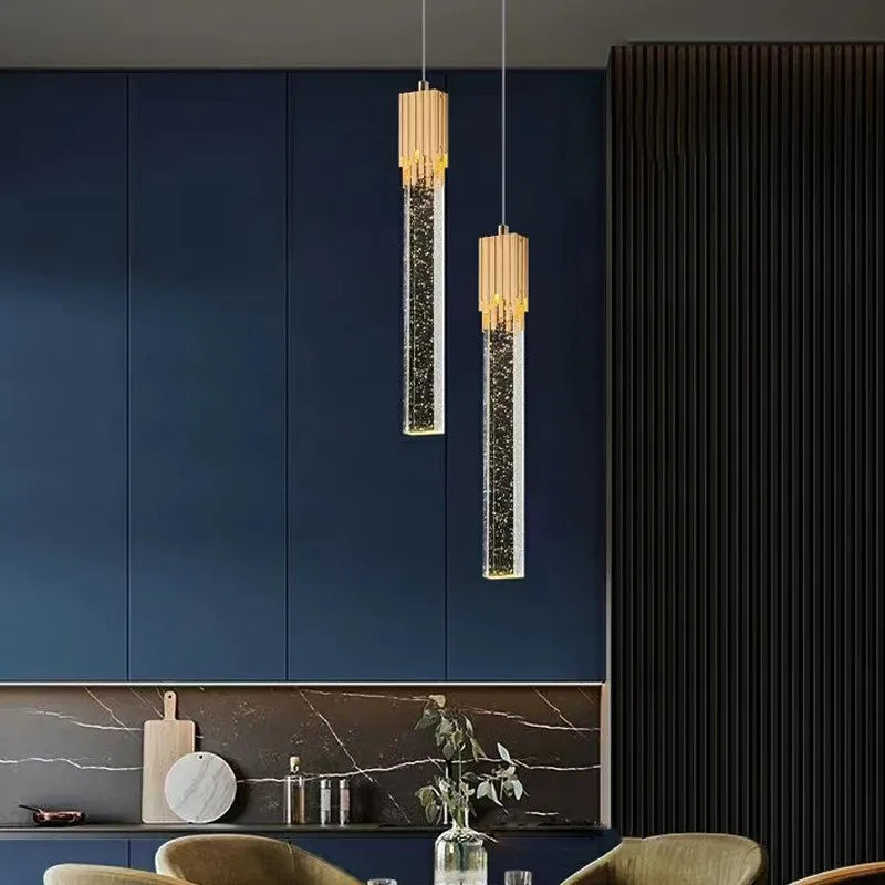 LED Pendant Lights Indoor Lighting Hanging Lamp Water Drop Bubble Crystall Bedroom Dining Room Decoration Pendente iluminação