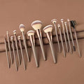 15pcs Makeup Brush Set Full Kit Powder Blush Contour Eyeshadow Lip Brushes Pink Handle Cosmetic Brushes for Liquid Foundation