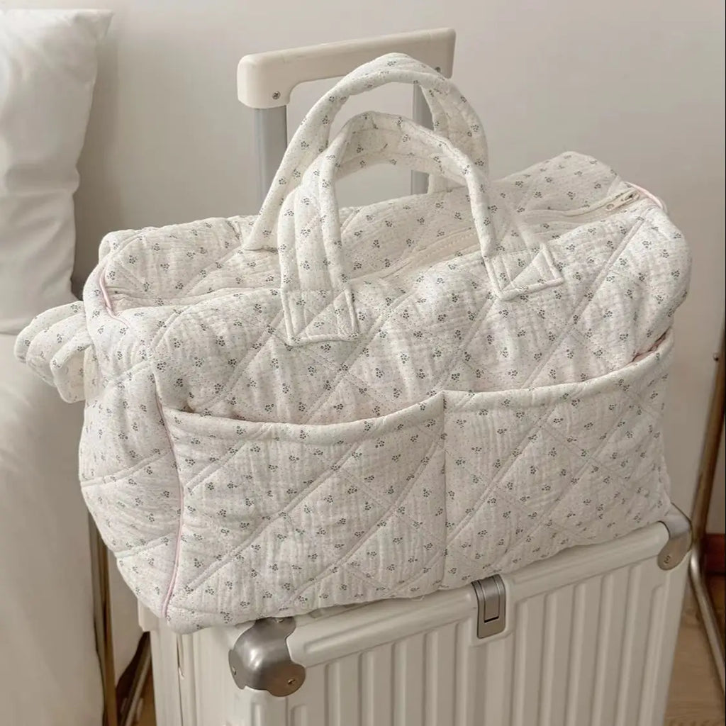 YT style fresh and sweet ins floral travel bag, new large-capacity handbag, student commuter tote bag