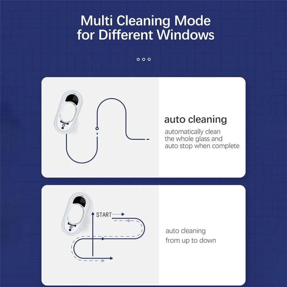 Remote Control Robot Glass Cleaner Intelligent Navigation 10 Cleaning Cloths Window Cleaning Robot 3 Cleaning Modes