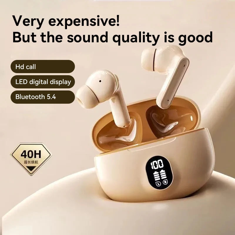 LED Digital Display Bluetooth Earphone Wireless Headset In-ear Mega Bass 9D Surround Sound Game Low-delay HD Call For iPhone