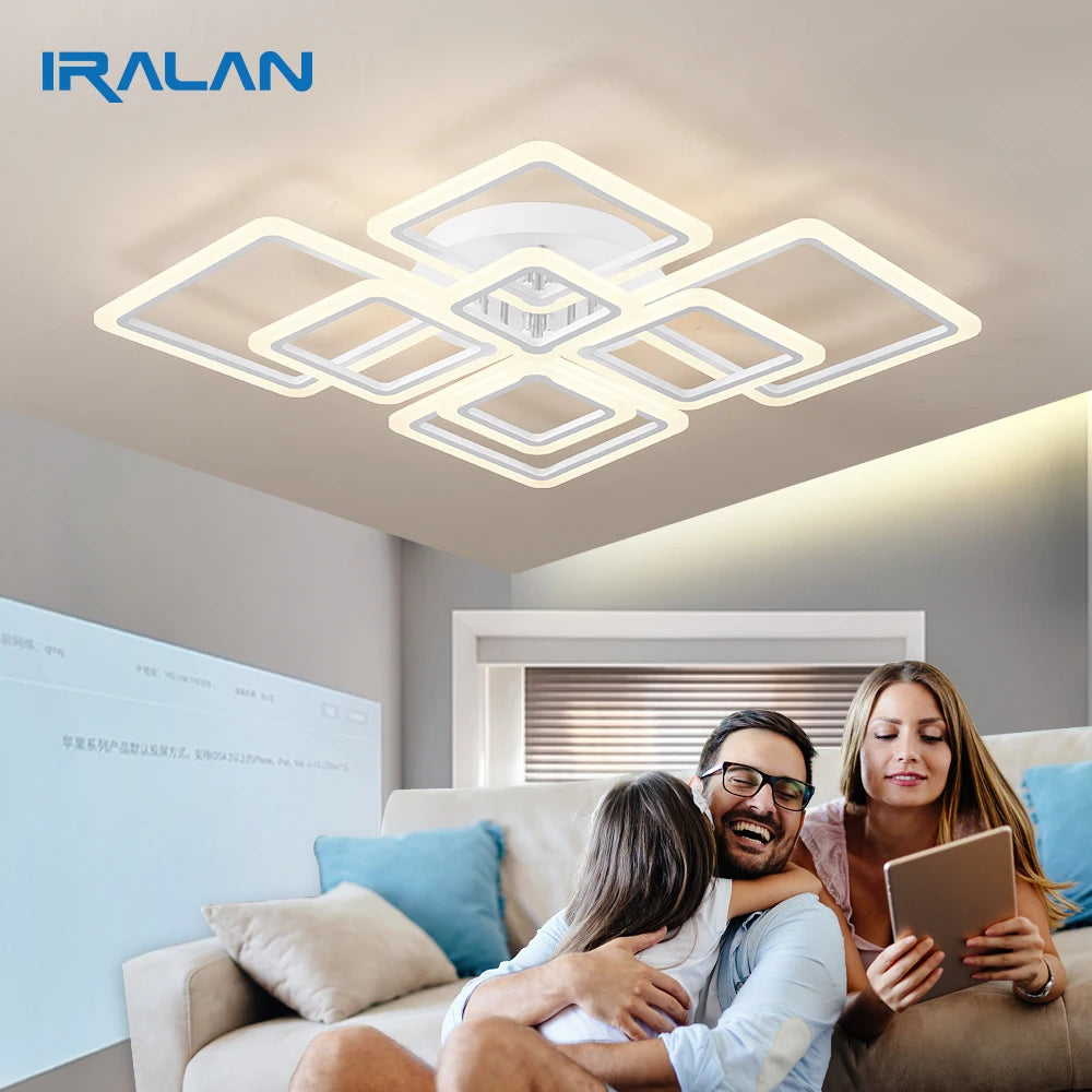 Modern Interior Square Ceiling Light with Remote Control LED Dimmable Ceiling Lamp lustre Living Room Kitchen Bedroom Decoration