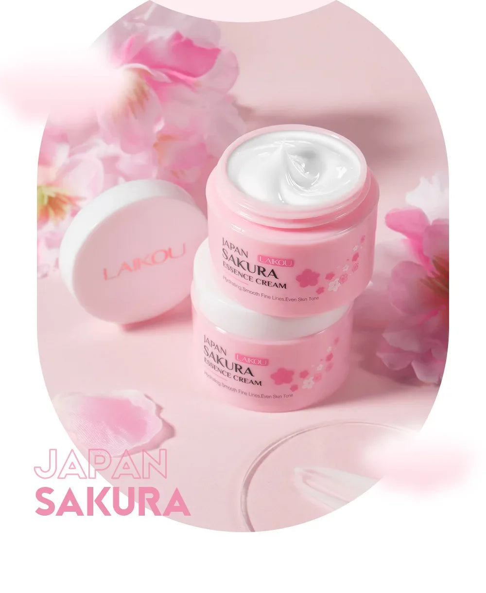 LAIKOU Japan Sakura Essence Cream Hydrating Smooth Fine Lines Even Skin Tone Moisturizing Face Cream Skin Care 25/60g