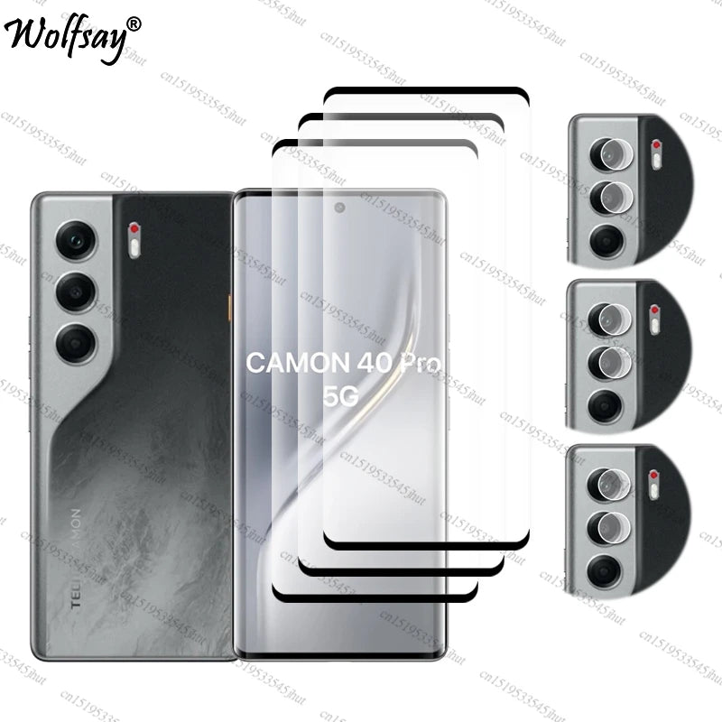 Full Cover Tempered Glass For Tecno Camon 40 Pro Screen Protector Tecno Camon 40 Pro Camera Glass For Tecno Camon 40 Pro Glass