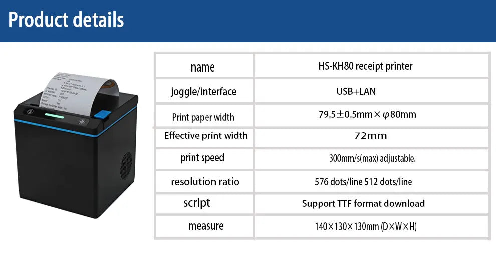 2026 Cost-Effective Solution Pos 80 Printer Thermal Driver Download Usb Lan 300Mm/S High Speed Printer