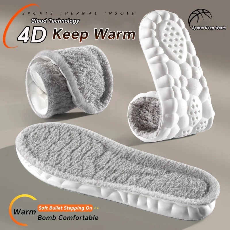 1Pairs Self Heating Insoles Thermostatic Thermal Insole Genuine Cashmere Massage Arch Support Shoe Pad Heated Pads Winter Women