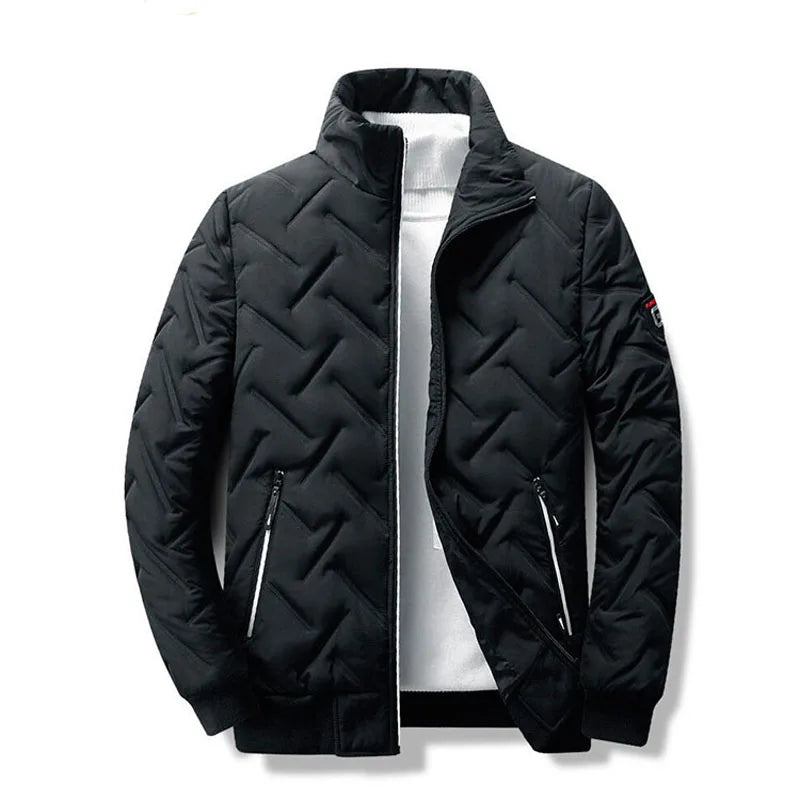 Men Parkas Solid Color Stand Collar Quilting Lightweight Mens Jacket Autumn Winter Casual Outerwear Business Coat Men MY1013