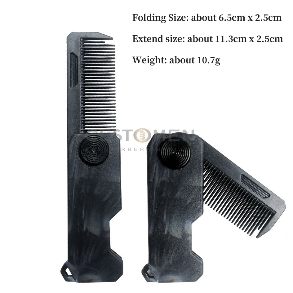 New 1/2/3 in 1 Pocket Folding Combs Plastic Wide Tooth Oil Head Comb Beard Combing Barber Clipper Comb Salon Hair Styling Tools