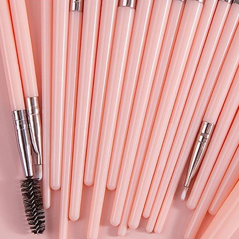 20 Pink Makeup Brushes Set For Blush Foundation Eyeshadow And Concealer Brush Makeup Tools