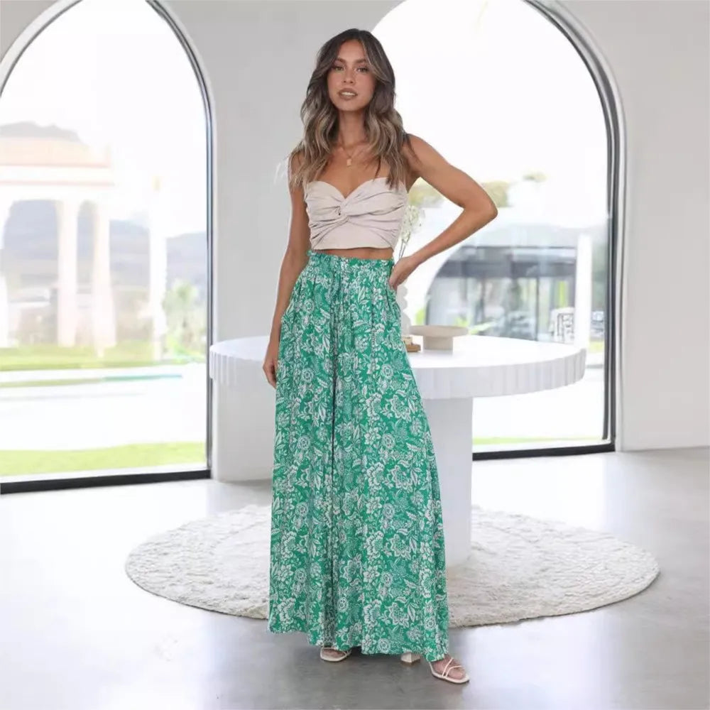 2026 Summer Comfortable Loose Wide Legs Trouser Women' S Pants Casual Simple Style All-match Holiday Vacation Fashion Chic Beach
