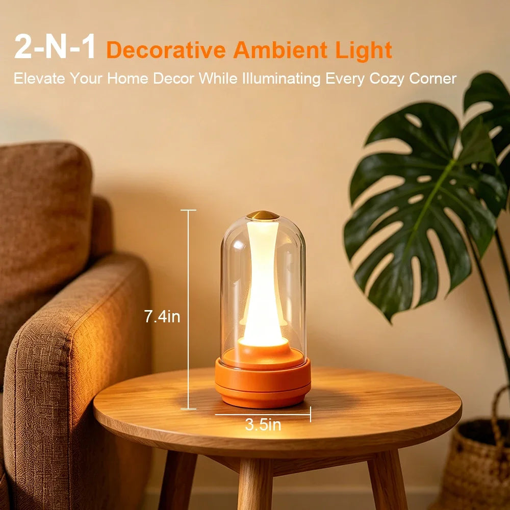 GGbingo Night Light Dimmable Night Lamp LED Rechargeable Light Touch Glass Lampshade Mood Light for Home Bedside Coffee Shop