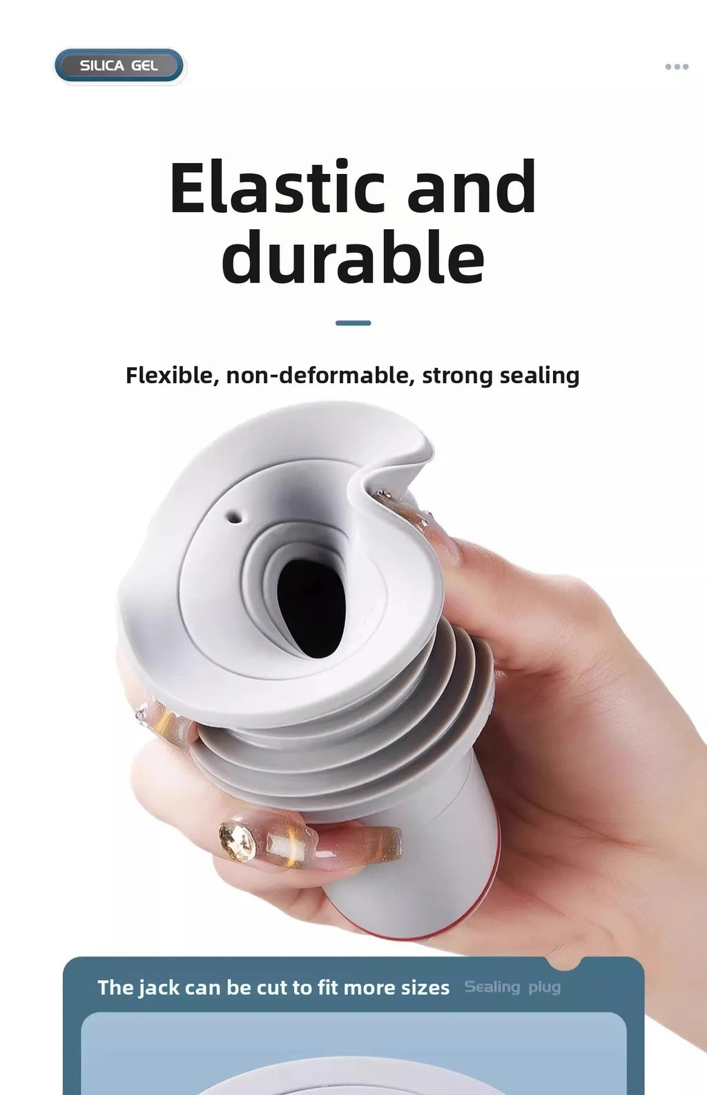 Sink Plug Sewer Pipe Sealing Ring Water Plug Floor Drain Shower Stopper Bathroom Accessories 70-75mm Silicone Drains Kitchen