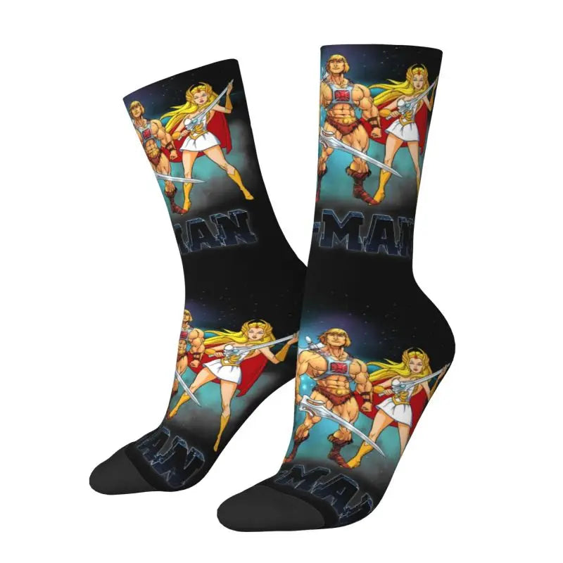 Masters Of The Universe Men Women Crew Socks Cool He Man Skeletor Heman 80s Cartoon Spring Summer Autumn Winter Dress Socks