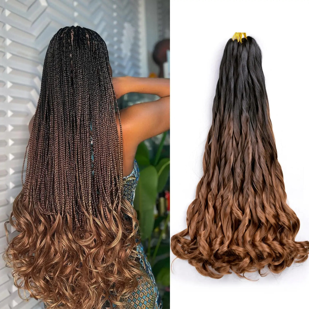 French Curly Braiding Hair 22Inch Synthetic Curly Braiding Hair Pre Stretched Loose Wavy Curl Braiding Hair Extensions For Women