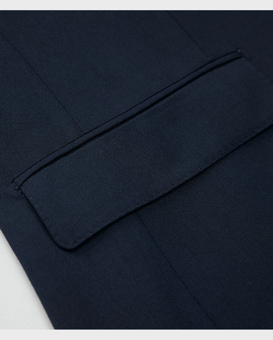 Men's 11% Wool Suit for Groom, Wedding & Business Casual Blazer Set, Premium Blue Formal Attire with Pants, Reusable for Office