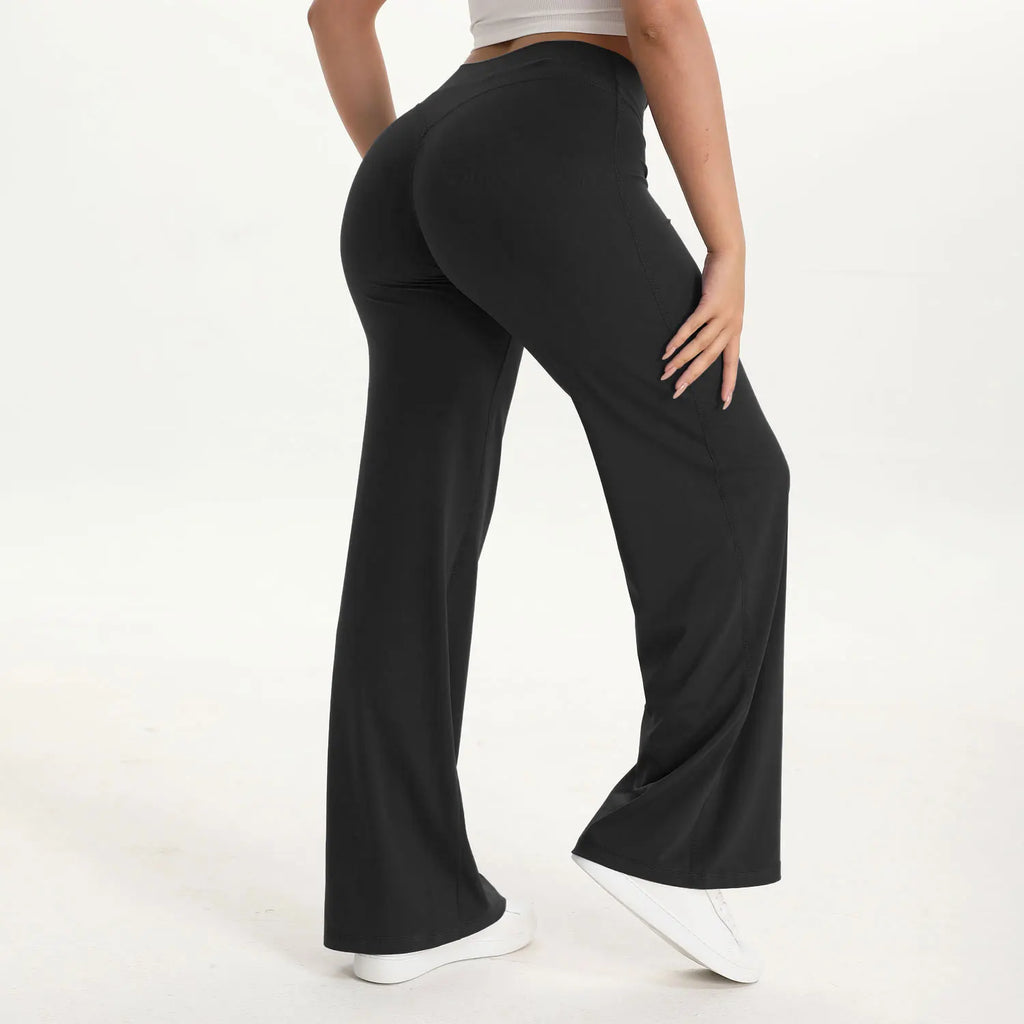 Straight-Leg Pants Ultra Soft Butter Fabric Women's Mid-Waist Yoga Pants GYM Naked Feel Pilates Running Sport Trousers