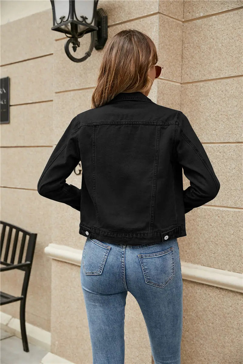 2025 Fashion Slim Fit Lapel Denim Jacket Europe and America