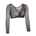 Stylish Long Sleeve Undershirt Front Button Both Side Wear Mesh Top Blouses Black White T-shirt Women Girls