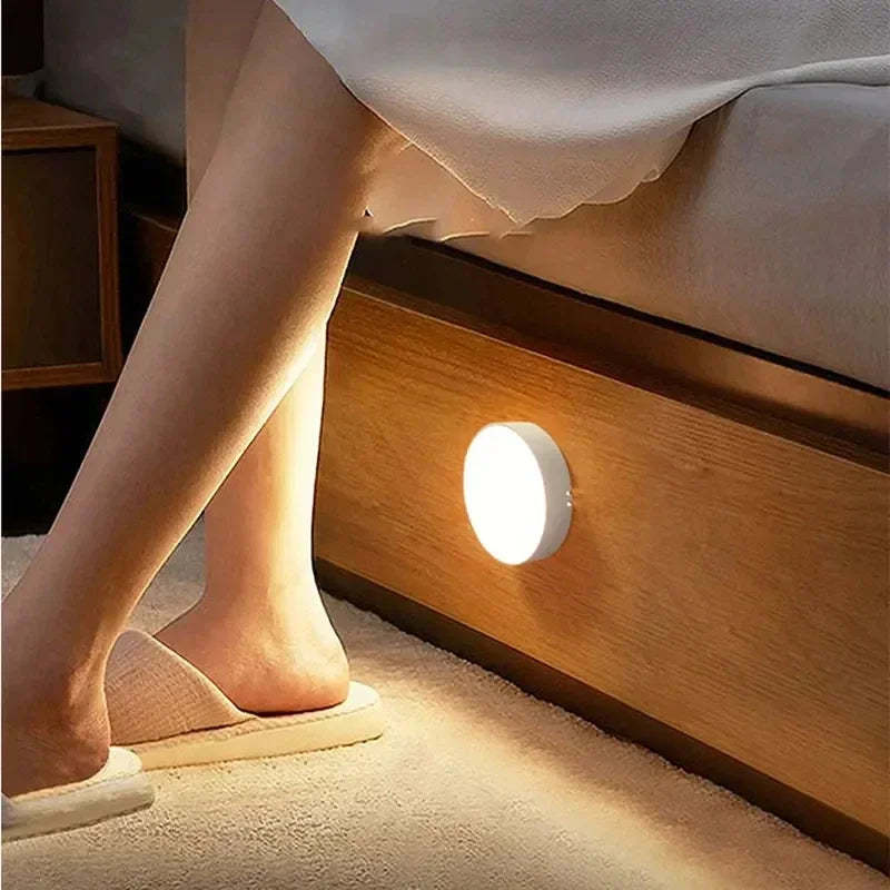 1PC Wireless LED Motion Sensor Night Light for Bedroom Staircase Closet - Energy-Saving Automatic Detector Lamp for Room Decor