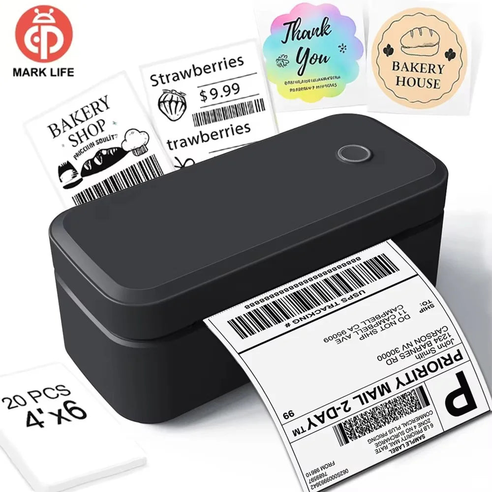 Marklife Thermal Label Printer X4 Small Shipping Label Printer For 4x6 Packages Printing Bluetooth & Automatic Label Recognition