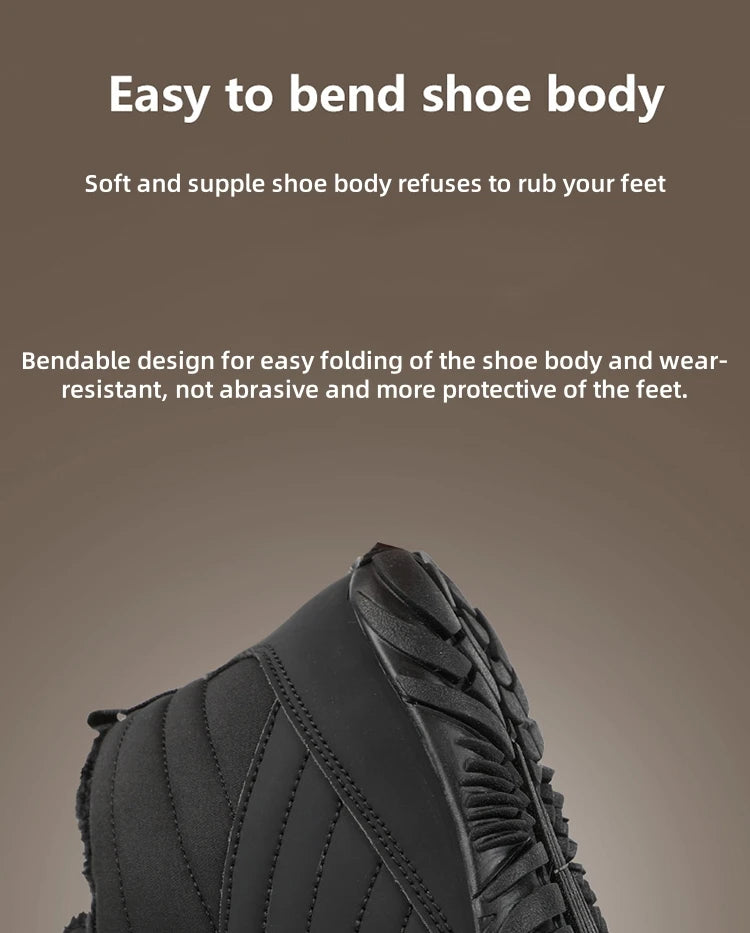 Winter Warm Running Barefoot Shoes Women Men Rubber Camping Sneakers Waterproof Non-Slip Breathable for Outdoor Walking