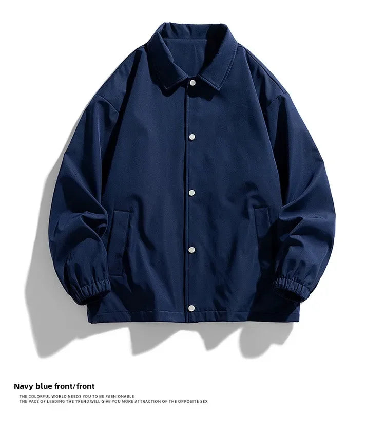 DIY logo Casual Japanese Coach Jacket Men's Spring Autumn New Brand Leisure Work Shirt Sle Open Cardigan Outerwear